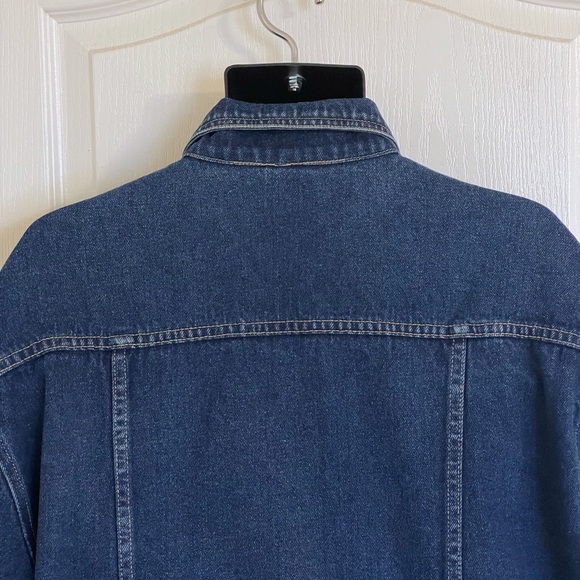 Snakeyes denim trucker jacket, dark wash, embroidered patch, large - Picture 11 of 16